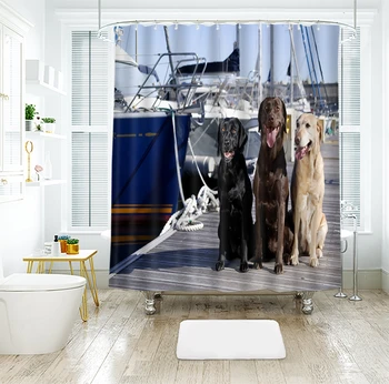 Gatinhos na Cesta de Bambu 3d de Gato e de Cão Cortinas de Chuveiro da Beleza da Cortina de Banheiro Engrossar Impermeável Engrossado Cortina de Banho