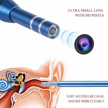Endoscópio USB Visual Ouvido Colher Multifuncional Earpick Ouvido limpo Dental Dente de Ferramentas de Limpeza otoscopio médico de Cuidados de Saúde