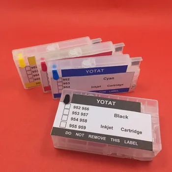 YOTAT ARC (chip) cartucho de tinta Recarregável para HP955 para HP Officejet Pro 955XL 8216 8710 8720 8210 8702 8218 8715 8716 8717 8725