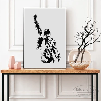 Vinitage Freddie Mercury Minimalista De Lona Impressão Artística De Pintura De Parede Moderna Imagem De Decoração De Casa De Quarto Decorativo Posters Sem Moldura