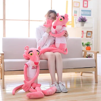 Nova 55-80cm Linda Pantera cor de Rosa com a T-shirt de Brinquedos de Pelúcia Fofo Crianças, Bonecos de Pelúcia Macia Quente Anime Brinquedos de Presente de Aniversário para o Bebê