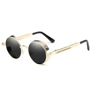 JULI Steampunk Vintage Óculos de sol da Moda de Óculos Redondos Mulheres Marca o Designer de Metal Escultura de Óculos de sol dos Homens Oculos de Sol 8038