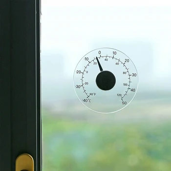 Vidro Degola Tipo Circular Transparente Interior/ Exterior Janela Termômetro de Temperatura da Estação Meteorológica Ferramenta de -40 a 50 ° c
