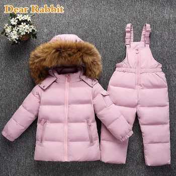 2020 Inverno quente para baixo do casaco para menina roupas de criança roupas de conjuntos de meninos parka real casaco de pele de crianças de neve desgaste do bebê sobretudo