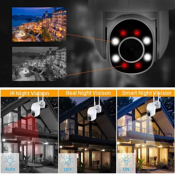 PTZ IP Câmera sem Fio Exterior Zoom Digital de 4X a Velocidade do wi-FI 1080P da Abóbada do CCTV de Vigilância de Segurança de Áudio bidirecional AI Detecção Humana