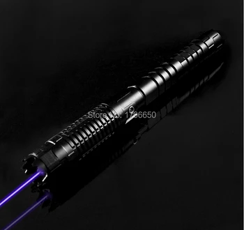 Militar mais Poderosa Ponteiro Laser Azul 500W 500000m 450nm Lanterna de Luz Queima de fósforo/madeira seca/preto/Queimadura de cigarros