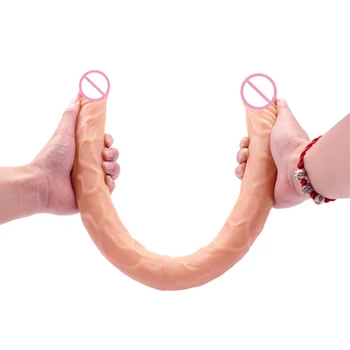 YUELV 21.56 Polegadas Super Longo pênis de cabeça Duplo Para as Mulheres Dual Lados Dildos Brinquedos Sexuais Lésbicas Artificial do Pênis Erótico Sexo Produto