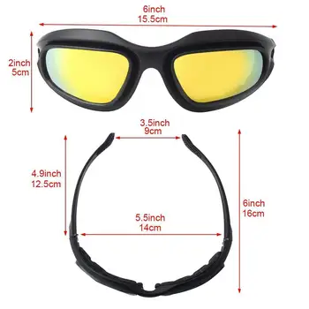 KEMiMOTO Motocicleta Óculos De Não-Polarizada De Moto Óculos De Desporto, Óculos De Sol Com 4 Conjuntos De Lentes De Caça Tiro De Verão