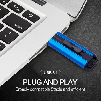 Novo Wansenda USB 3.0 Flash Drive USB da Pena do Metal Drive de 32GB e 64 GB, 128 GB de 256GB 512GB de Armazenamento Externo, Pendrive USB Stick de Memória de Disco