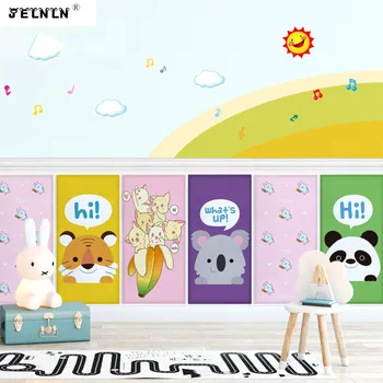 Infantil da parede da sala animais dos desenhos animados padrão de papel de parede tatami macio pacote anti-colisão de decoração de jardim-de-infância de adesivos de parede