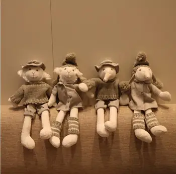 30cm de Pelúcia Ovelhas Cordeiro recheado de brinquedos Penguin Boneco de neve Casais de Malha feitos à mão os Brinquedos de Tricô Bonecas de Bebê Menina de Presente de Aniversário de peluche