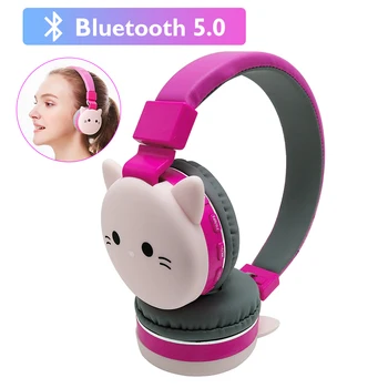 Miúdos bonitos de banda desenhada da Menina Blueooth Fones de ouvido 3D Gato Coelho Animal de Música sem Fios Capacete de Fone de ouvido para Jogos Para Moible Telefone MP3 PC
