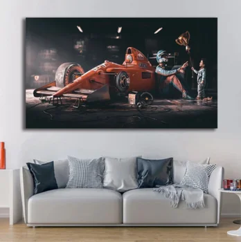 F1 Fórmula Legenda Campeão De Corrida De Carros De Pôster Arte De Parede Tela A Óleo Estampas Vintage Pintura Moderna Para A Sala De Casa, Decoração De Quarto