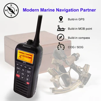 Rádio marinho RS-38M Com GPS VHF IP67 Impermeável Float Walkie Talkie Tri-assistir 156,025-157,425 MHz Transceptor de rádio de duas vias