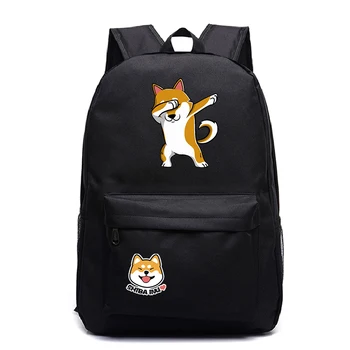 Engraçado Enxugando Cachorro De Shiba Inu Mochila Bela Escola O Livro Sacos Novo Padrão De Homens, Mulheres, Adolescentes Viagem Backpack Do Laptop