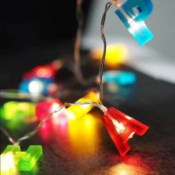 Carta de Feliz Aniversário String Luz LED Luzes de Fadas Energia da Bateria LED Garland Festa de Lâmpada Decorativa do Natal Festão