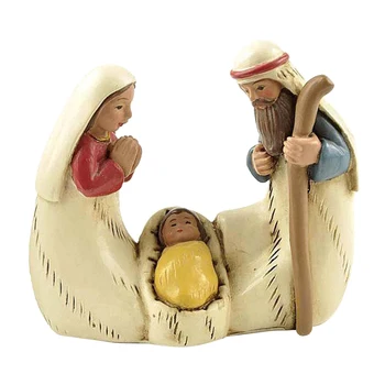 Resina Figuras Presépio De Natal Cristo Ornamento Estátua De Trabalho De Mesa Artesanato