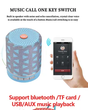 Home Mini Cilíndrica de Áudio Bluetooth, Suporte a Cartão SD Portátil Exterior Corda Leitor de Música Ultra Pequeno Tamanho Ultra Longa Espera