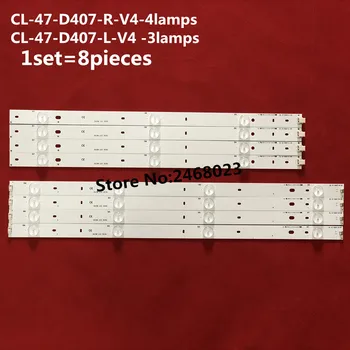 1set=8pcs (4R+4L), Tiras de LED para Φ lábios CL-47-D407-R-V4 CL-47-D407-L-V4 DT-BCMN-U6 DB-B23-U6 Para 47PFL5708/F7 47PFG4109/78