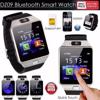 DZ09 Bluetooth Smart Watch 2G GSM SIM Chamada de Telefone de Suporte TF Cartão de Câmara de Relógios de Pulso para o iPhone, Samsung, HuaWei Xiaomi