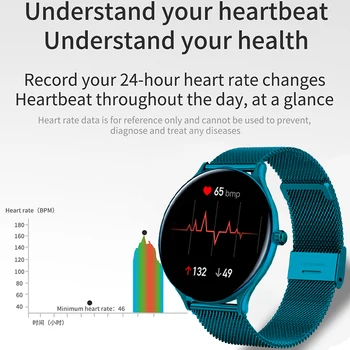LIGE Novo Senhoras Inteligentes relógio de frequência cardíaca pressão Arterial IP67 impermeável assistir esportes Fitness tracker Para Ios, Android smartwatch