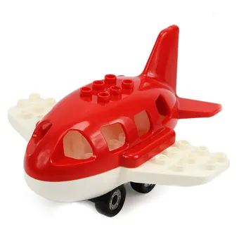 DIY Compatível com o Tamanho Grande Tijolos Crianças Blocos de Construção de Brinquedos de Estacionamento de Aeronaves de Engenharia duploed Modelos de Brinquedos Para a criança Presente