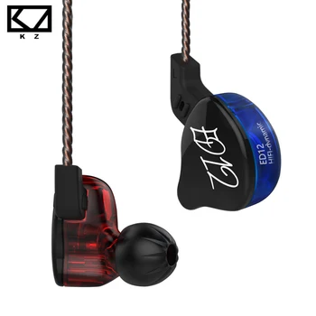 KZ ED12 dinâmica Fones de ouvido Destacável Cabo No Ouvido Monitores de Áudio com Isolamento de Ruído Aparelhagem de Música, Esportes Fones de ouvido Com Microfone headset