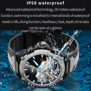 DK10 Smart Watch IP68 à prova d'água, Esporte Banda de Fitness Tracker Pulseira Bluetooth Smartwatch de Mergulho, Bússola, Altitude Mearsurement