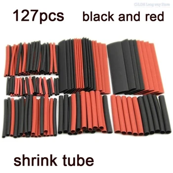 PVC do Psiquiatra do Calor Tubo 127pcs 2:1 de Calor Poliolefina cabo de fio de Encolher Tubo Retráctil Manga de Isolamento do Fio heatshrink Tubo kit