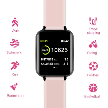 B57 Inteligente relógios Impermeável Esportes para iphone telefone Smartwatch Monitor de Ritmo Cardíaco e da Pressão Arterial Funções Para as Mulheres, homens criança