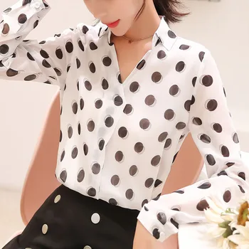 Primavera, Outono Mulheres Blusa Estilo coreano Floral com decote em V camisa de Impressão Nova Slim Fina de Manga Longa Feminina Tops LL482