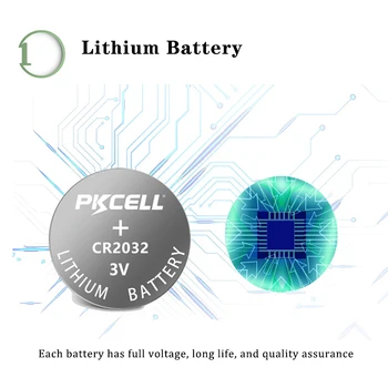 50Pcs/10Card PKCELL 3V CR2032 Bateria DL2032 ECR2032 CR2032 de Lítio CR 2032 Botão da Bateria De Pilhas Smart Watch
