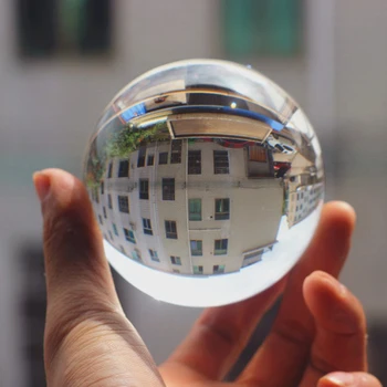 80mm Lensball Bola de Cristal de Vidro transparente Fotografia Artificial Bola de Cristal Globo Quente da venda de Decoração de Casa