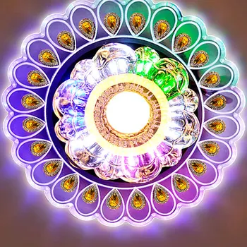 Moderno, LED Luz de Teto de Cristal Circular Mini Colorido Lâmpada do Teto Luminarias Rotunda de Luz Para a Sala de Corredor Corredor
