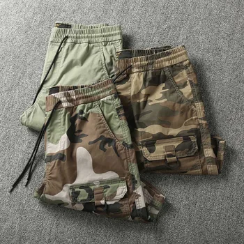 Moda de Camuflagem Shorts de Algodão de Homens Casual SLIM Reta Boardshorts Militar do Exército Tático Carga Shorts de Verão, Roupas de Homem
