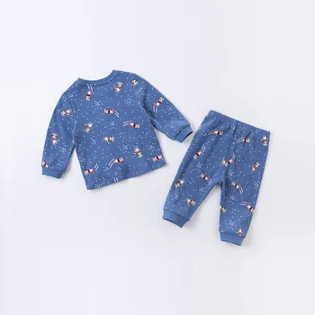 DBJ15358 dave bella outono bebê do unisex moda dos desenhos animados de impressão pijama bebê recém-nascido cueca casuais, pijamas 2 pcs terno