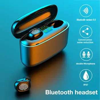 G5S TWS Bluetooth 5.0 Fones de ouvido sem Fio hi-fi Estéreo de 3500mAh de Carregamento Caso IPX7 Impermeável Controle do Toque de Negócios de Esportes Fones de ouvido