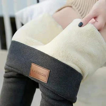 Inverno Leggings de Veludo Mulheres Calças Quentes Frio-resistente de Cor Sólida Leggings Elástico Confortável, Manter-se Aquecido e Legging de Lã