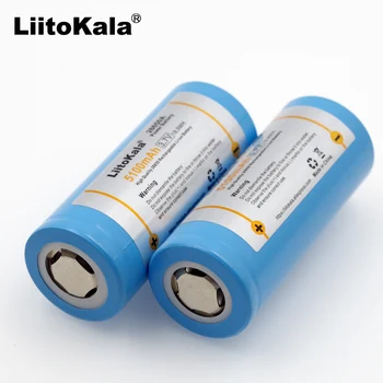 3PCS LiitoKala 26650-50A 5000mAh 26650 bateria Li-ion de 3.7 v Bateria Recarregável para a Lanterna 20A 3.6 V de Alimentação de baterias