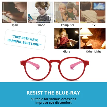 Pro Acme Crianças de Bloqueio de Luz Azul Óculos Computador Óculos de Proteção UV TPEE de Borracha Flexível de Óculos de Nerd Meninas Idade 3-12 PC1598