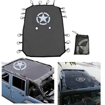 2 Portas 4 Portas Sombra de Sol Eclipse Tampa Superior Estrelas Telhado de Malha para Jeep Wrangler JK JKU Partes Fornece Capa de Protecção UV