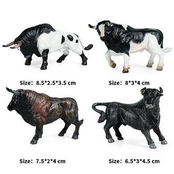 Oenux Animais de Fazenda de Leite de Vaca Simulação de Aves Bovinos Bezerro de Touro, BOI Figuras de Ação Pvc Linda Modelo em Miniatura de Brinquedo Dom Crianças