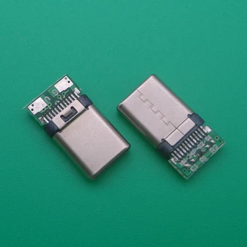 5PCS DIY OTG USB-3.1 Soldagem Macho jack Plug USB 3.1 Tipo C, com Conector da ligação com Placa do PWB de Fichas de Dados de Terminais de Linha para Android