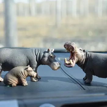 5inch Hipopótamo Vida Selvagem Estatueta de Brinquedo de Plástico Figuras jardim Zoológico do Rio Modelo Animal de Presente de Brinquedos Para as Crianças 14814
