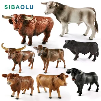 Nova Simulação de Fazenda Vaca, Gado, Boi, Touro estatueta modelo Animal de Diy decoração em miniatura de fadas jardim de decoração, acessórios modernos
