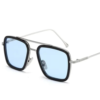 Luxo Steampunk Homens Óculos de Tony Stark, Homem de Ferro Óculos de Sol Vintage Metal Óculos Steam Punk Óculos de sol UV400 Masculino Feminino