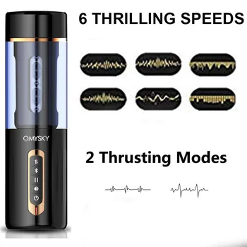 Automático Bluetooth Vibrador, com ventosa Telescópica Masturbação Masculina da Taça de Brinquedos Sexuais para os Homens Artificial Vaginal Máquina de Sexo