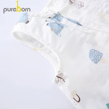 Pureborn Unissex, Roupas de Bebê Conjunto 2 peças de Verão Mangas de Camisa, Top e Calça Curta, Shorts de Algodão estampado Baby Playsuit
