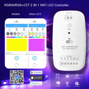 Novo LED Wifi Controlador RGB RGBW+PAC 2 em 1 smart Luz de Tira Controlador Compatível com Alexa Assistente para Um Sistema iOS