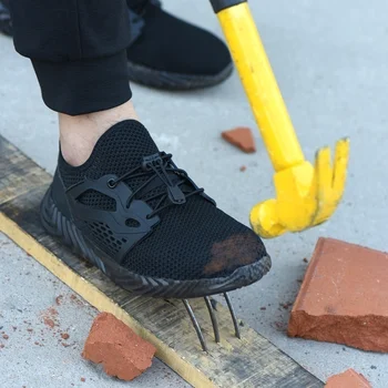 Indestrutível Ryder Sapatos de Homens e Mulheres biqueira de Aço de Segurança do Trabalho Sapatos de Punção-prova de Botas Leve e Respirável Tênis PU